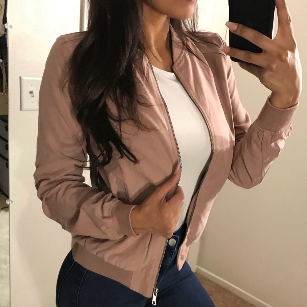 Light bomber jacket- L Pink